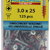 Rotadrill 1039792 - vite universale vk pzd vz 3,0x25mm (125) | 6 pezzi