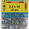 Rotadrill 1039793 - vite universale vk pzd vz 3,5x16mm (125) | 6 pezzi