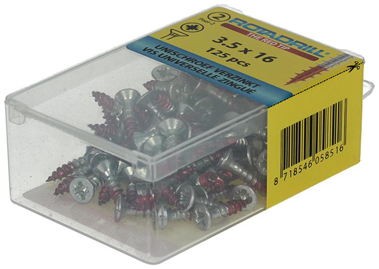 Rotadrill 1039793 - vite universale vk pzd vz 3,5x16mm (125) | 6 pezzi