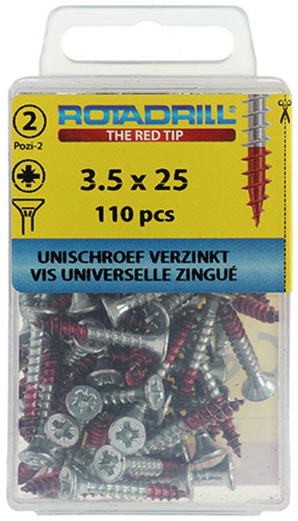 Rotadrill 1039795 - vite universale vk pzd vz 3,5x25mm (110) | 6 pezzi