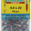 Rotadrill 1039798 - vite universale vk pzd vz 4.0x20mm (90) | 6 pezzi