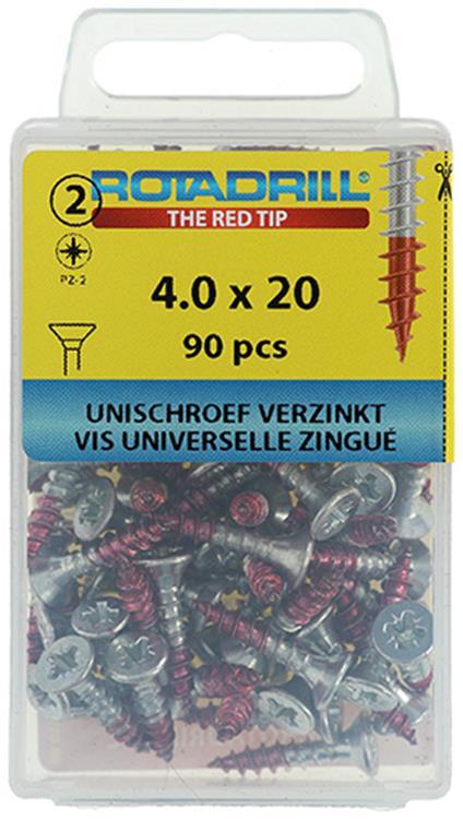Rotadrill 1039798 - vite universale vk pzd vz 4.0x20mm (90) | 6 pezzi