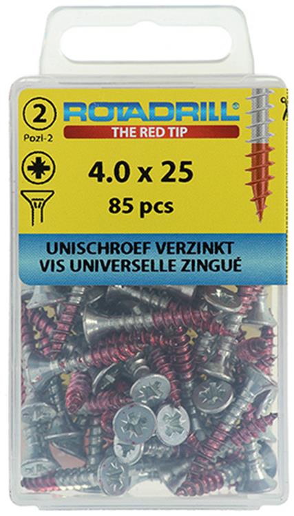 Rotadrill 1039799 - vite universale vk pzd vz 4.0x25mm (85) | 6 pezzi