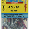 Rotadrill 1039803 - tornillo universal vk pzd vz 4,5x40mm (42) | 6 piezas