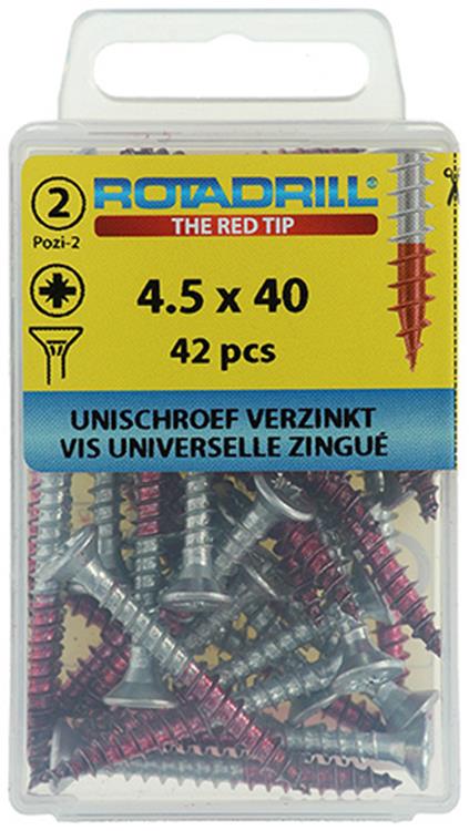 Rotadrill 1039803 - vite universale vk pzd vz 4,5x40mm (42) | 6 pezzi