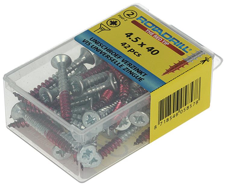 Rotadrill 1039803 - vite universale vk pzd vz 4,5x40mm (42) | 6 pezzi