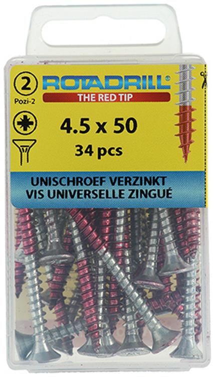 Rotadrill 1039804 - vite universale vk pzd vz 4,5x50mm (34) | 6 pezzi