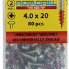 Rotadrill 1039829 - tornillo universal ck pzd vz 4.0x20mm (80) | 6 piezas
