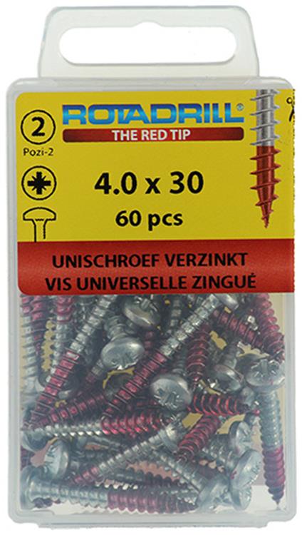 Rotadrill 1039830 - vite universale ck pzd vz 4.0x30mm (60) | 6 pezzi