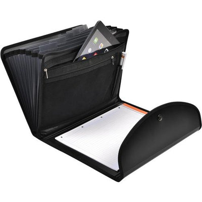 Carpeta clasificadora exacompta 55834e pp 33,5x25,5cm negra 6 compartimentos bloc de notas etiquetas