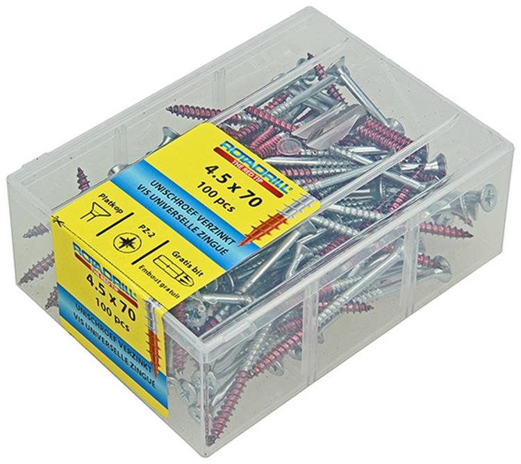 Rotadrill 1040026 - vite universale vkpzd vz 4,5x70mm (100) | 4 pezzi