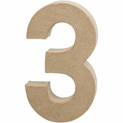 Creativ número de empresa, 3, alto: 20,2 cm, ancho: 11,8 cm, grosor 2,5 cm, 1 pieza