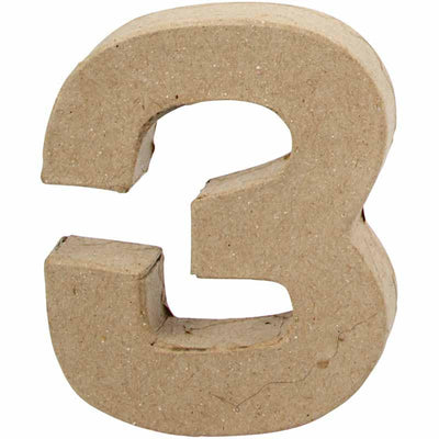 Creativ número de empresa, 3, alto: 10 cm, ancho: 8 cm, grosor 1,7 cm, 1 pieza