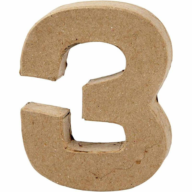 Creativ número de empresa, 3, alto: 10 cm, ancho: 8 cm, grosor 1,7 cm, 1 pieza