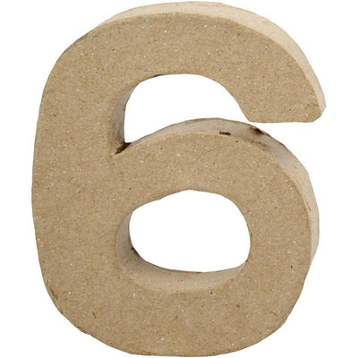 Creativ número de empresa, 6, alto: 10 cm, ancho: 8,2 cm, grosor 1,7 cm, 1 pieza