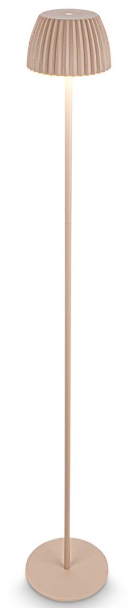 B.k.licht briloner champ - lámpara de pie recargable - lámpara de pie inalámbrica - regulable - regulable en altura - para interior y exterior - beige - ø19 x 124 cm