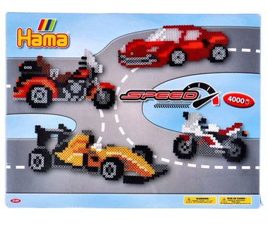 Hama String Bead Set Racing, 4000st.