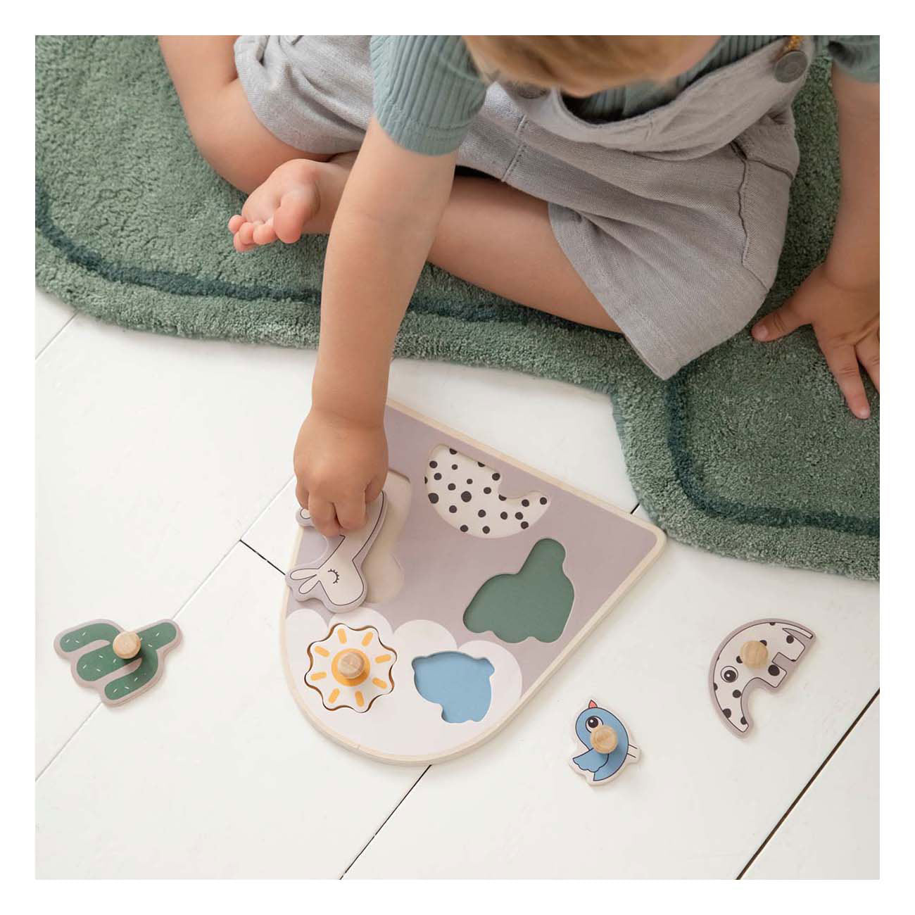 Hecho por Deer Wooden Nick Puzzle Lalee Beige, 5st.