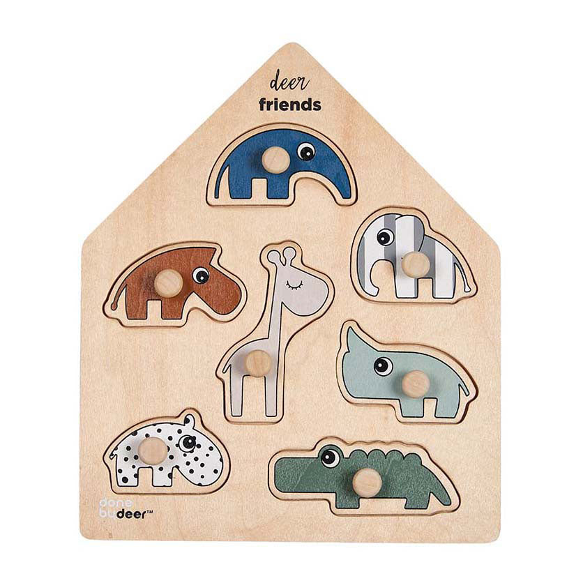 Fatto da Deer Wooden Nick Puzzle Herten Friends, 7st.