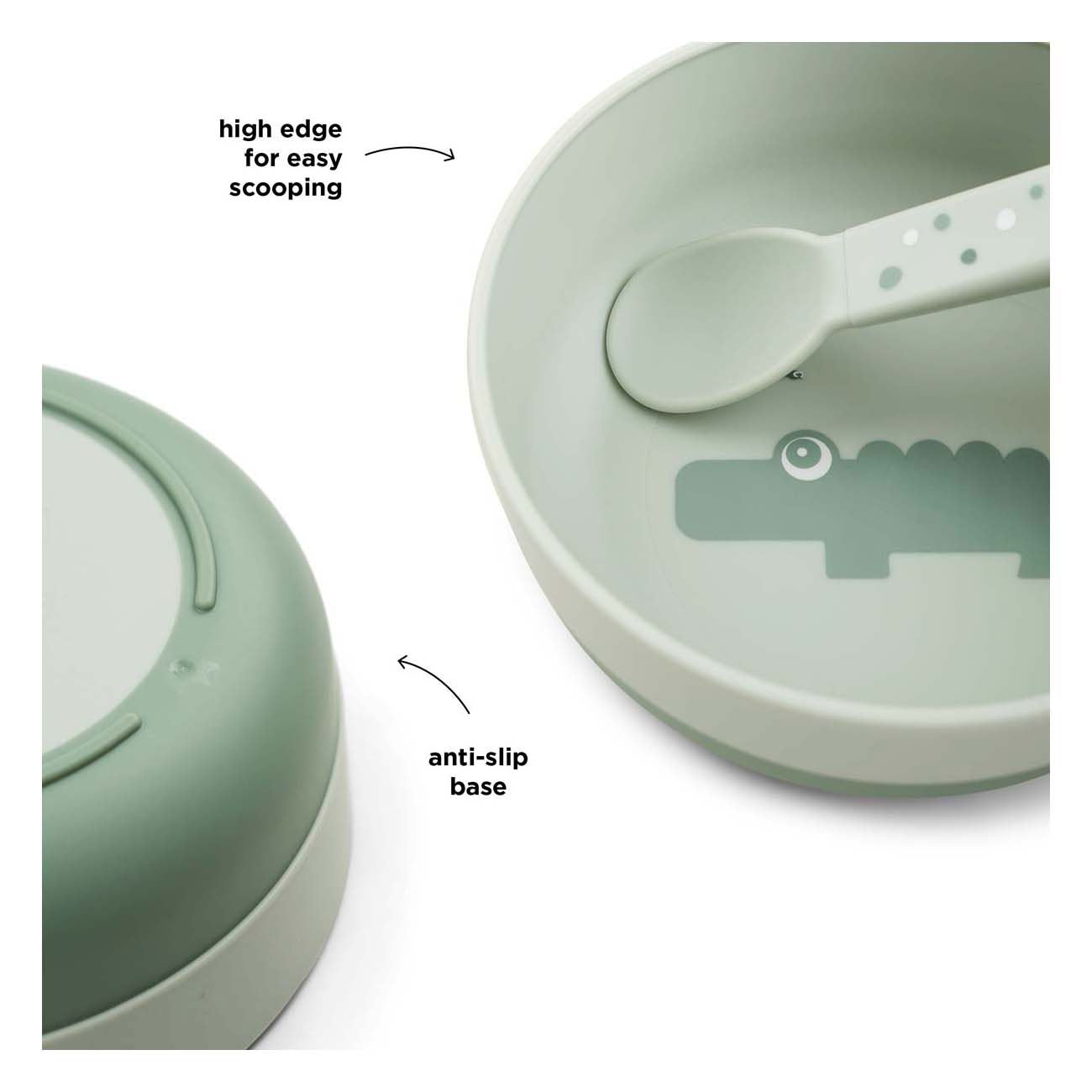 Hecho por ciervos Food Bowl Croco Green