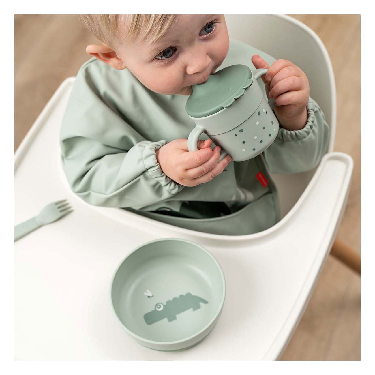Hecho por ciervos Food Bowl Croco Green