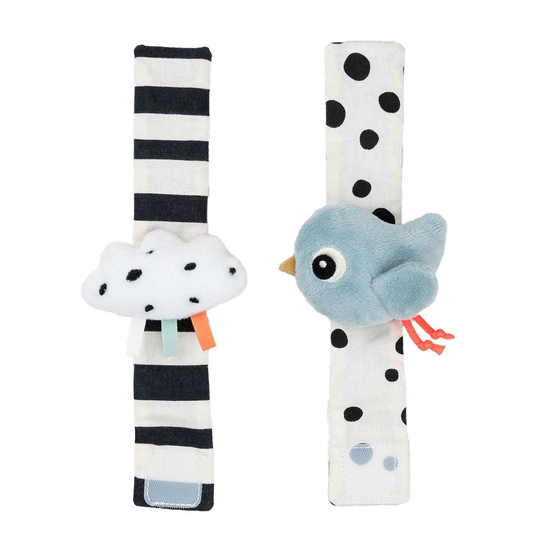 Fatto dal polso di cervo Rattle Happy Clouds Blue, 2st.