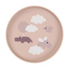 Hecho por placa de compartimento de ciervo nubes felices rosa