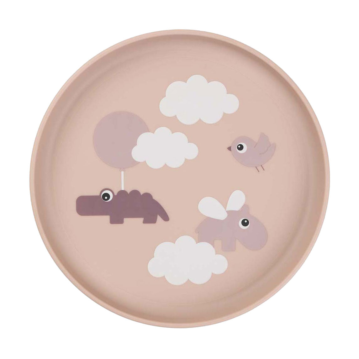 Hecho por placa de compartimento de ciervo nubes felices rosa