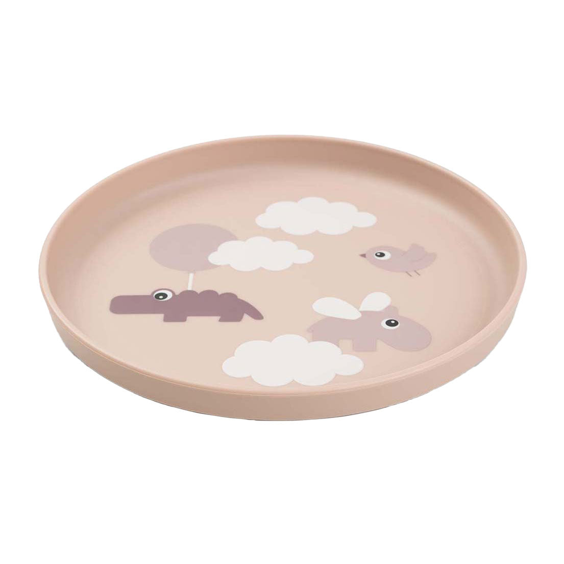 Hecho por placa de compartimento de ciervo nubes felices rosa
