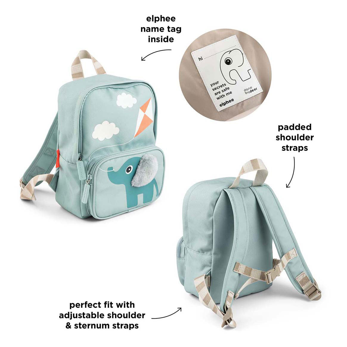 Fatto dallo zaino per bambini di Deer Elphee Blue 4 L