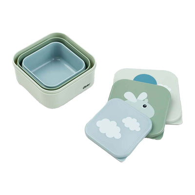 Hecho por ciervos Snackbox Happy Clouds Green, 3st.