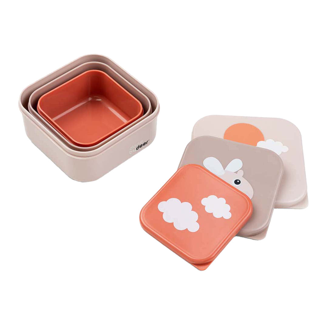 Fatto da Deer Snackbox Happy Clouds Pink, 3st.
