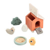 Hecho por ciervos Tiny Farm Wooden Play Set Clucky