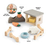 Hecho por ciervos Tiny Farm Play de madera Juego de oveja