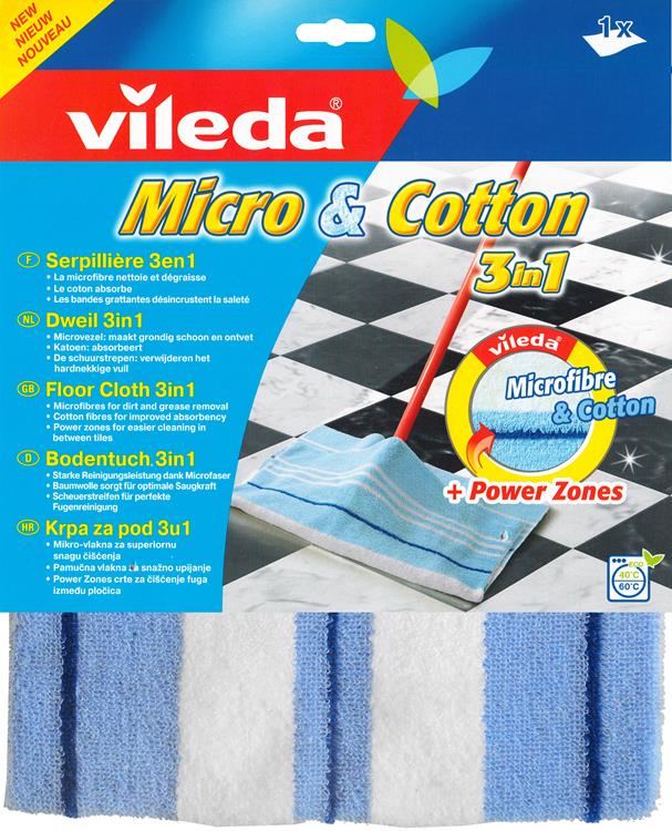 Vileda 1002839 - Fregona micro algodón 50x60 | 12 piezas