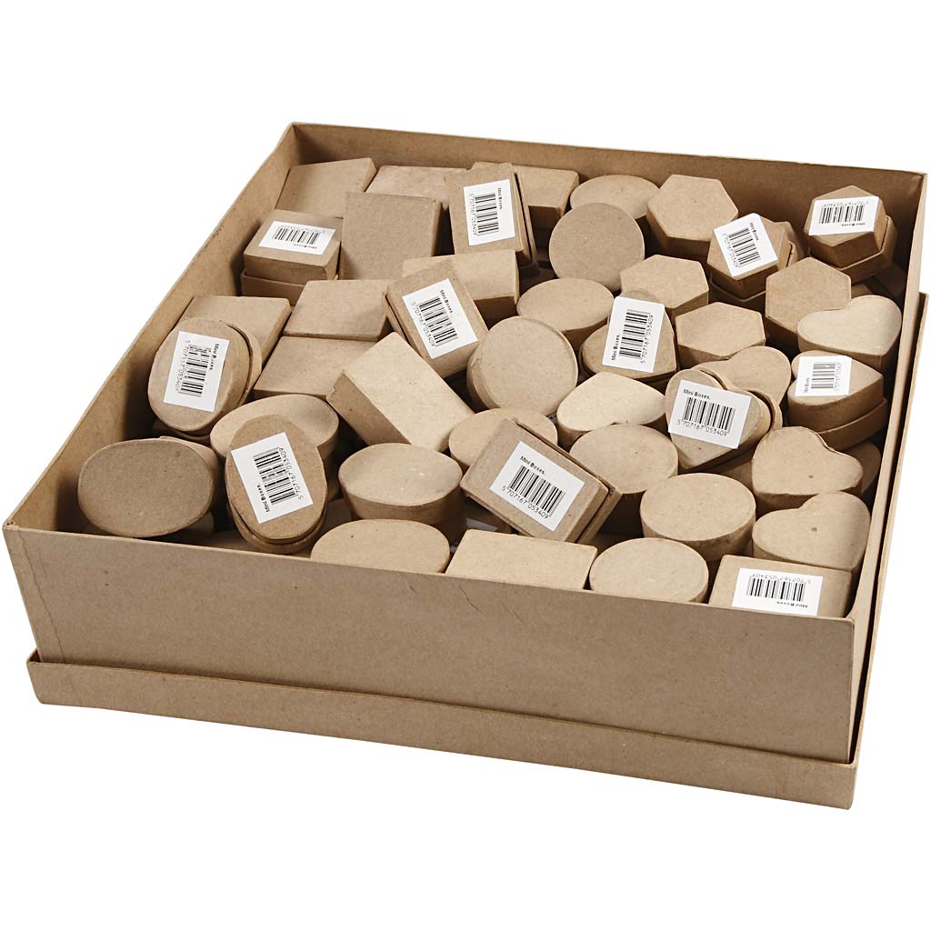 Mini scatole Creative Company, h: 3 cm, p 4-6 cm, 144 pezzi 1 scatola
