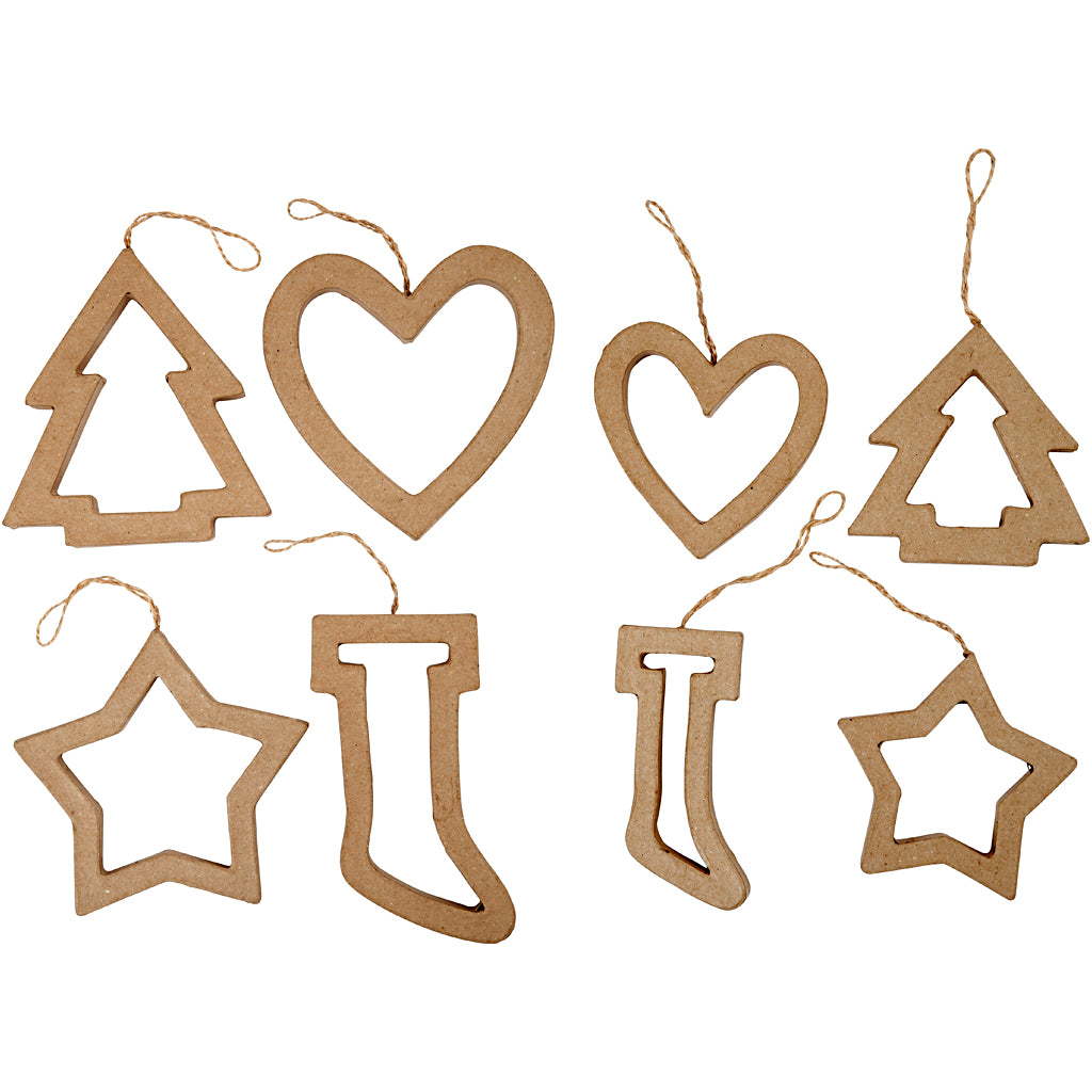 Creativ company Adornos navideños, h: 9+12 cm, 24 piezas, 1 caja