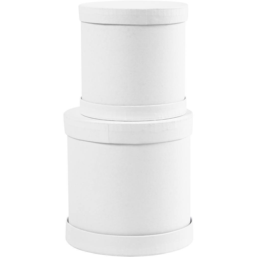 Set scatole per batteria Creativ company, h: 11+13 cm, p 11+13 cm, bianco, 1 set