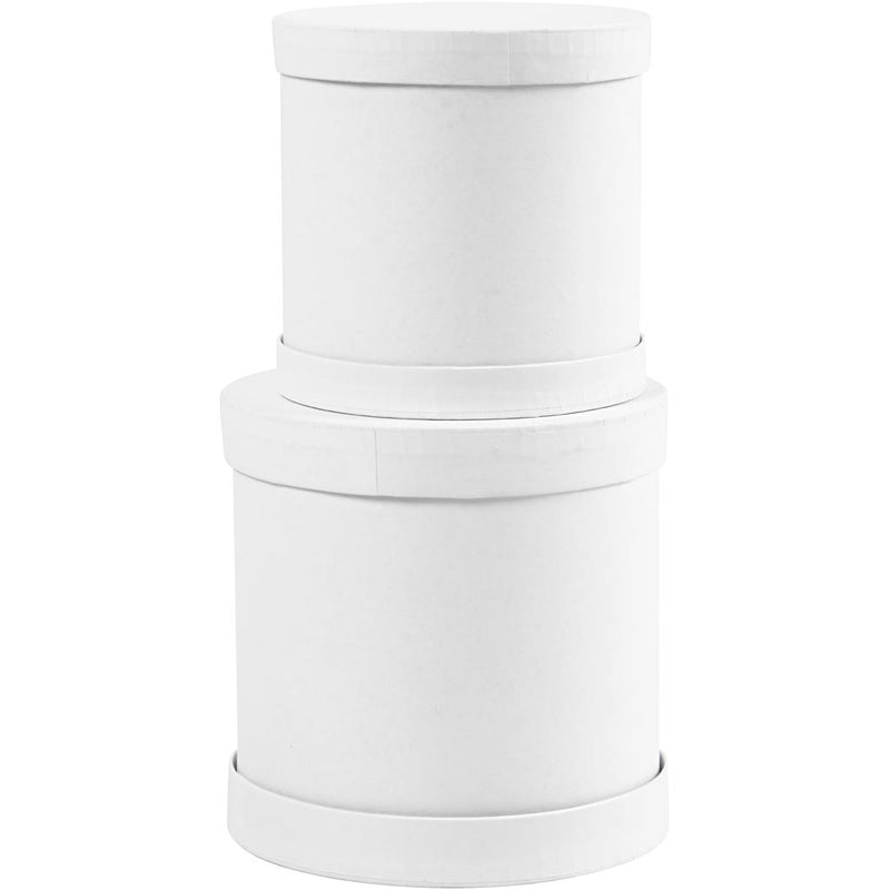 Set scatole per batteria Creativ company, h: 11+13 cm, p 11+13 cm, bianco, 1 set