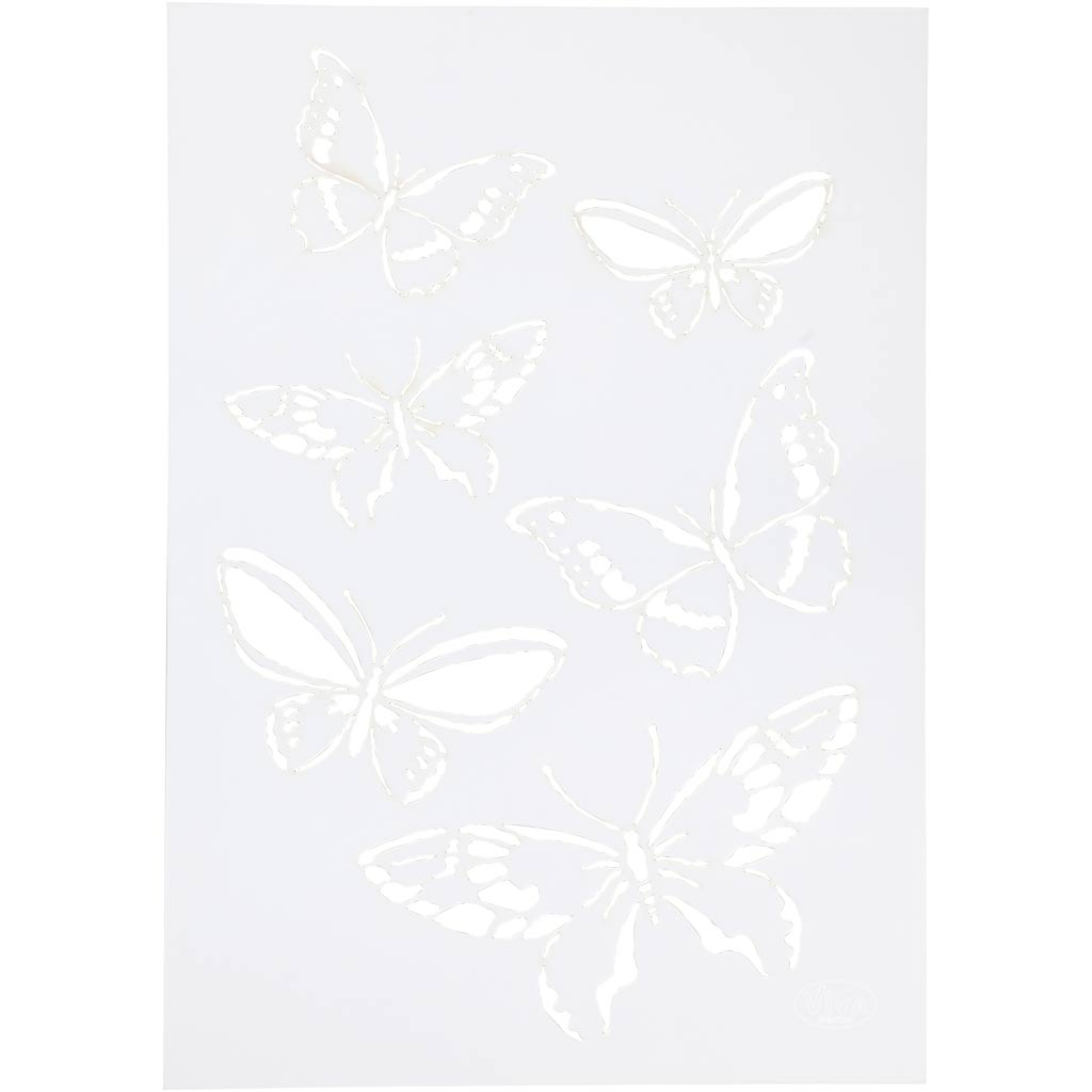 Viva Decor Plantilla flexible, mariposas, A4, vel 210x297 mm, 1 pieza