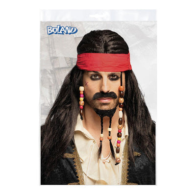 Boland pruik tobias met bandana, snor en baard