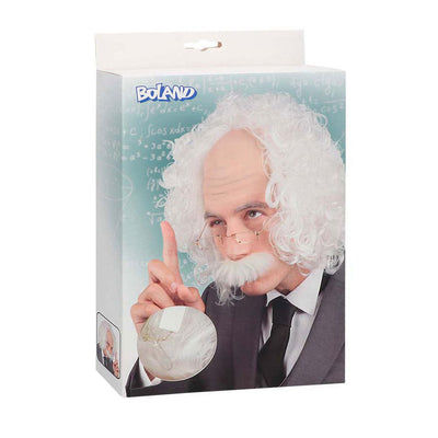 Wig Einstein con bigote y gafas