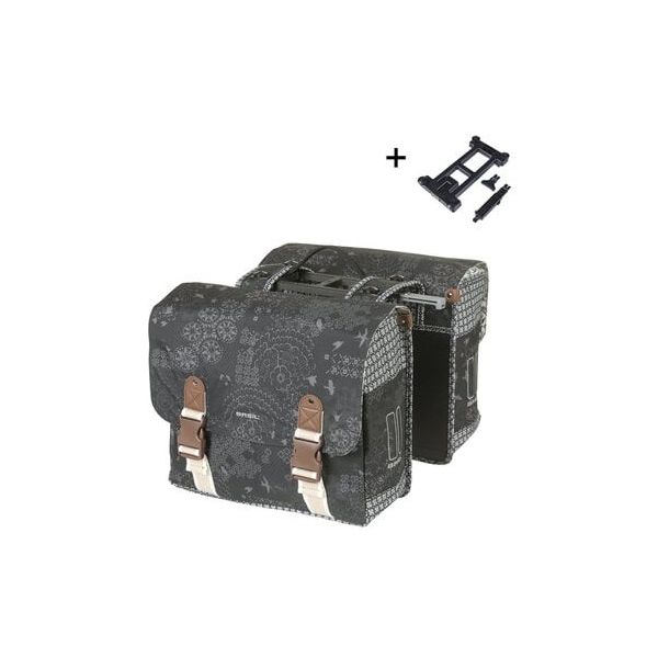 Basil Bicycle bag Double Boheme Charcoal Mik 35L
