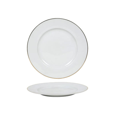 Piatto bordo oro bianco ø20,5 cm scatola da 6