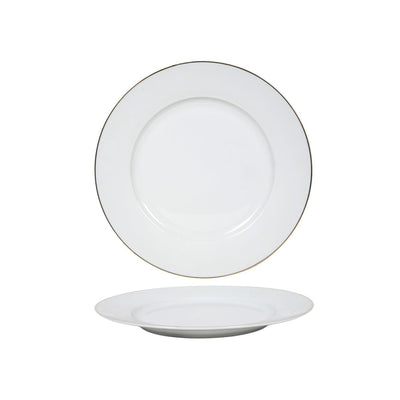 Piatto bordo oro bianco ø27cm scatola da 6