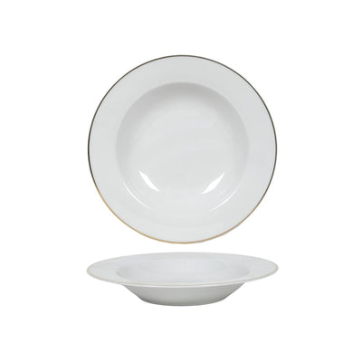 Piatto fondo bordo oro bianco ø21cm scatola da 6