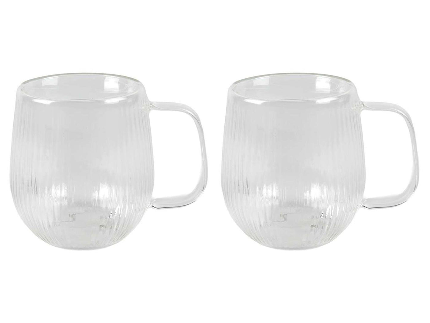 Dubbelwandig glas lines 2-delig dia.7,5x9,3cm