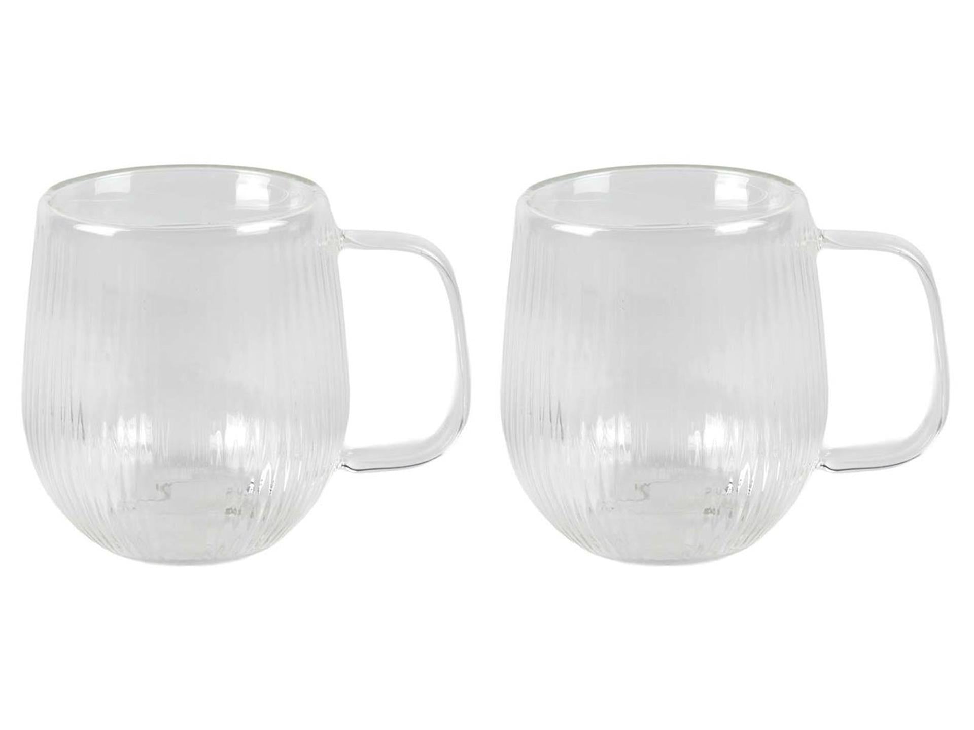 Dubbelwandig glas lines 2-delig dia.7,5x9,3cm