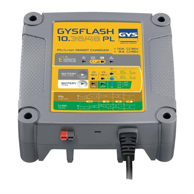 Cargador baterias gysflash 10a 36 48v