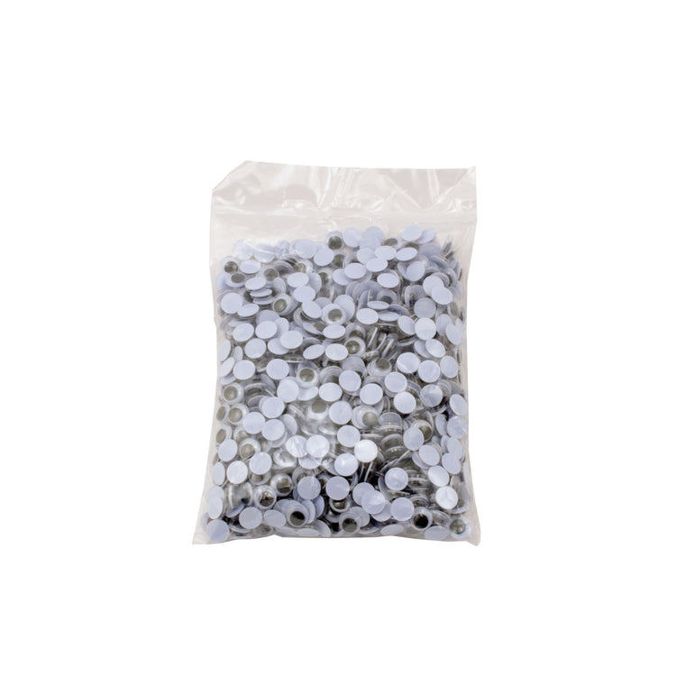 Vaessen creative • wiebeloogjes wit-zwart 8mm 1000pcs